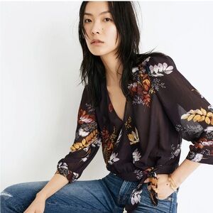 Wrap Top in Blooming Oasis